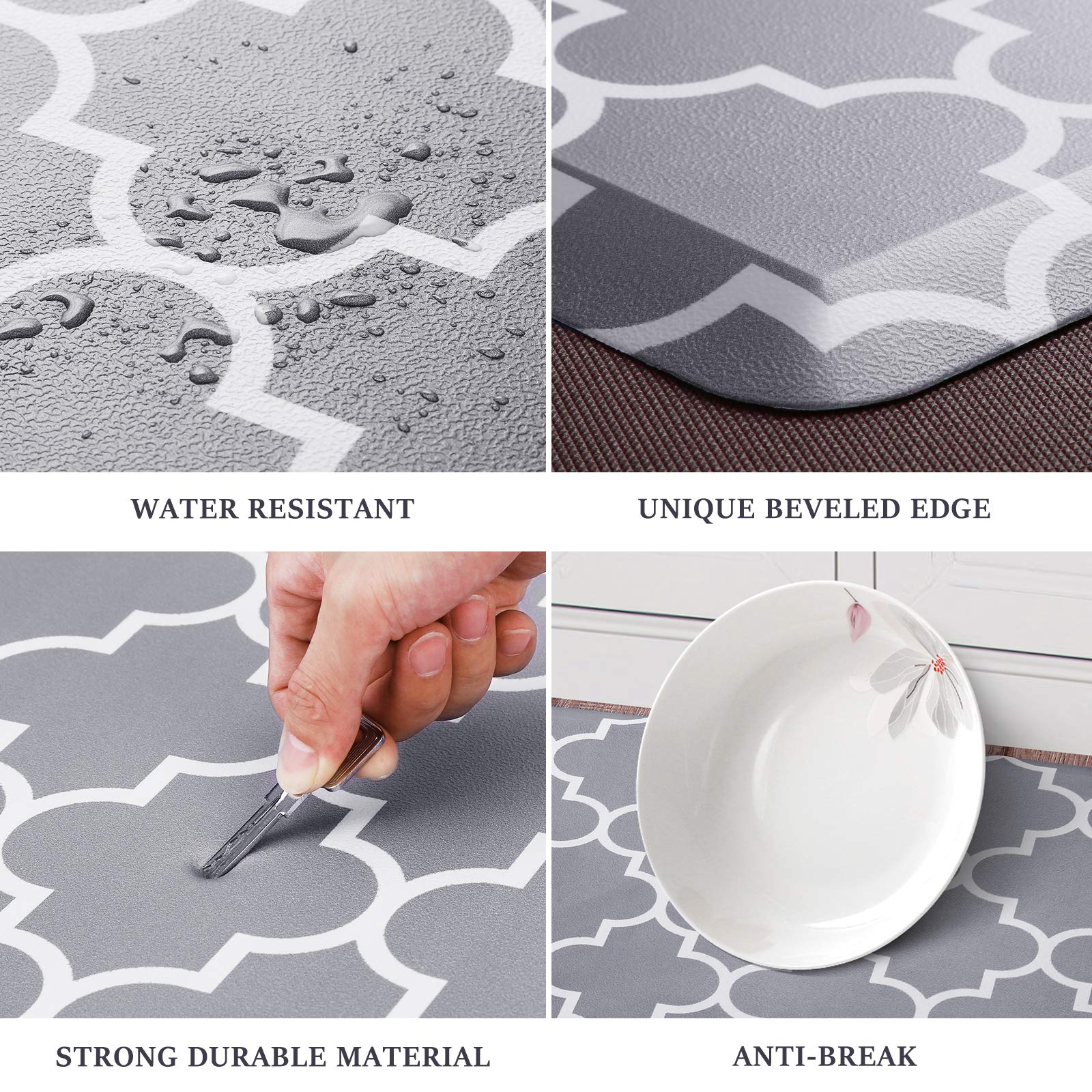 Wiselife Kitchen Mat And Rugs Cushioned Anti-Fatigue,17.3 ''X 28 '',Non Slip Waterproof Ergonomic Comfort Mat For Kitchen, Floor